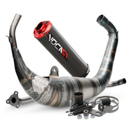 Exhaust Aprilia RS >2006 / Derbi GPR >2004 Carbon Racing 80cc Voca Racing - outlet under cylinder head