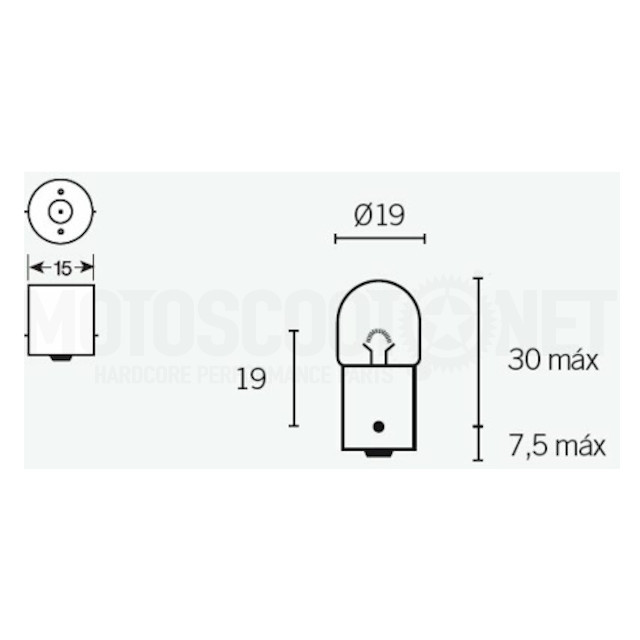 Ampoule BA15S 12V 5W T16 Tecnium Sku:14667 /1/4/14667l_mparabiluxba15svespa12v5w_t16tecnium.jpg