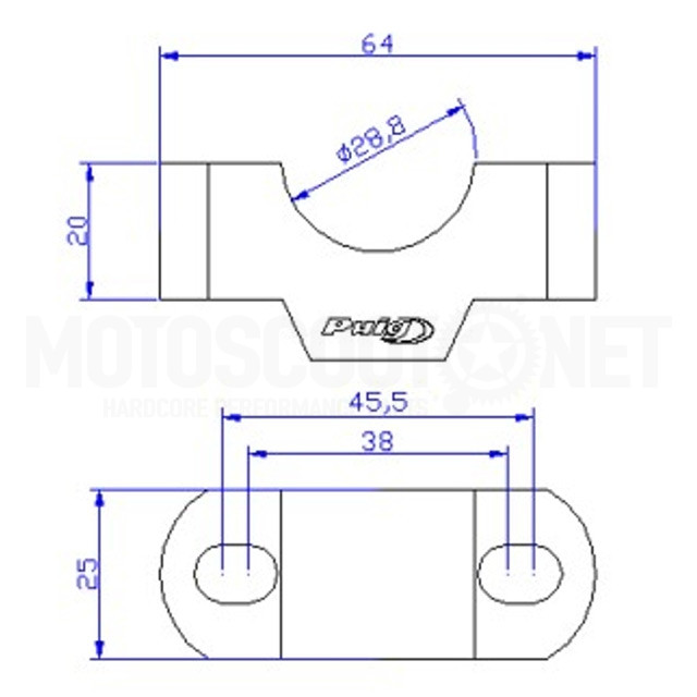 Torretas manillar altura 20mm Ø29mm Puig