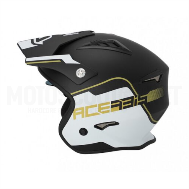 Casco Trial Acerbis Jet Aria Blanco Negro Oro 