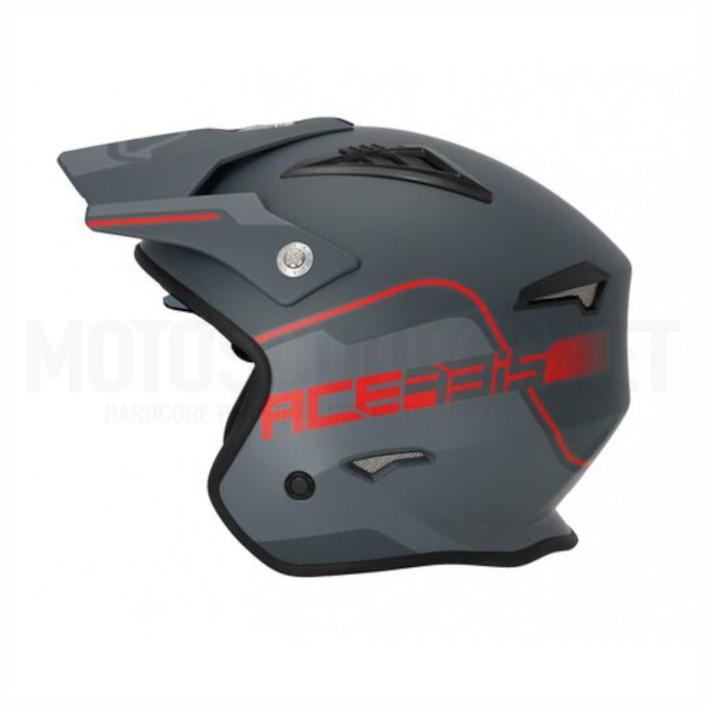 Casco Trial Acerbis Jet Aria Gris Rojo