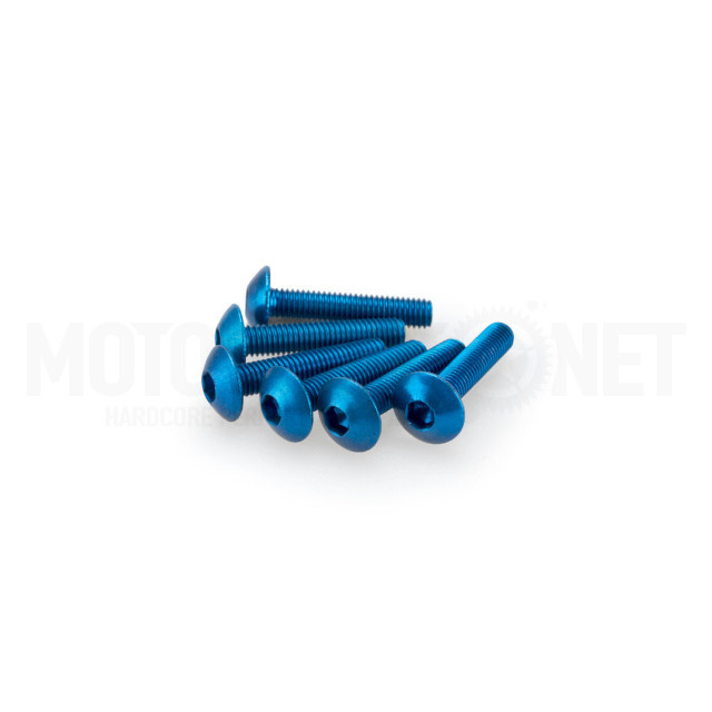 Blister 6 Tornillos abombado aluminio anodizado M5X25mm Puig