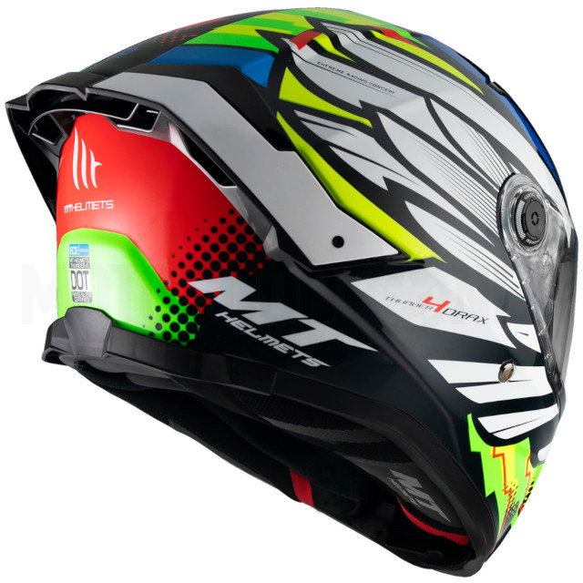 A-1308877171 Casco MT Helmets Thunder 4 SV Drax Blanco/Amarillo/Azul Brillo