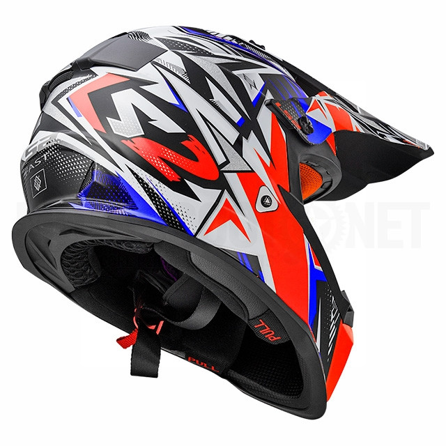 Casco Cross Junior LS2 MX437 Fast Mini Strong Blanco/Rojo/Azul ref: A-40437J2626