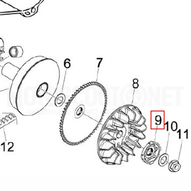 Arandela estrella lado variador Piaggio 50cc 2T/4T AllPro