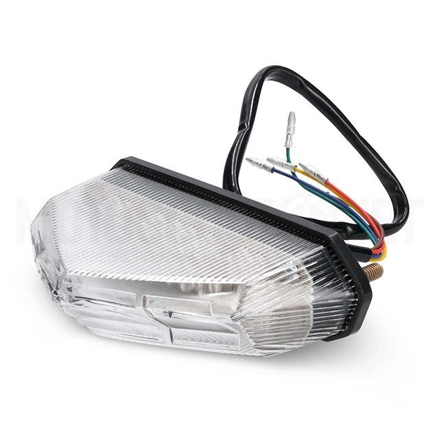 Piloto trasero Universal con intermitentes LED Transparente AllPro ref: AP50RL100.UNI.CE