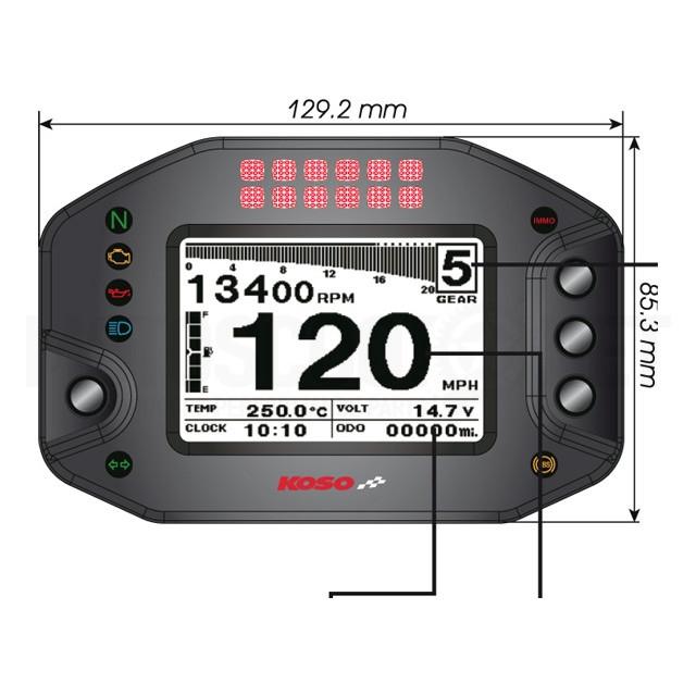 BA073000 Marcador completo multifunción RS2 Koso pantalla LCD C