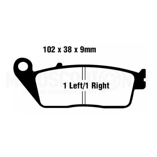 Pastillas de freno delanteras Kawasaki J 125-300 / Kymco Downtown 125-300 EBC HH - Sinterizadas 