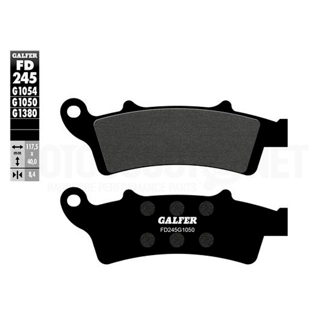 Plaquettes de frein avant Aprilia Arrecife 125/200/300/500 Galfer - semi-métal Sku:FD245G1054 /f/d/fd245g1054.jpg