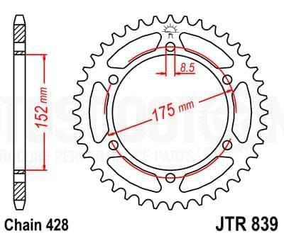 Crown Yamaha DT 125R Rijomotor Sku:A-RJPLATDT125 /j/t/jtr839.jpg