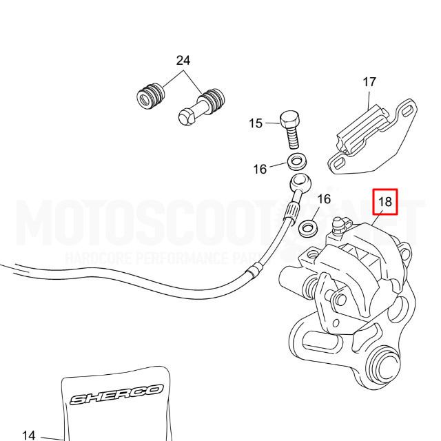 Pinza de freno trasera original Sherco 50cc 