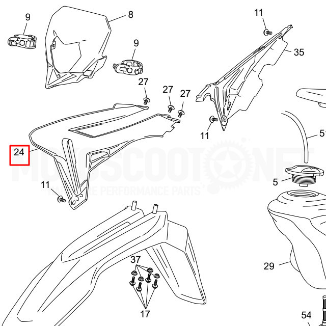 Tapa lateral delantera derecha original Sherco 50cc >2012 Azul Sku:SH-4669 /s/h/sh-4669_2.jpg