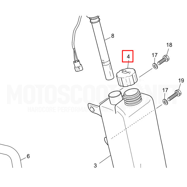 Tapón depósito de aceite original Sherco SM-R / SE-R 50cc