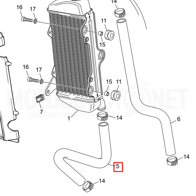 Tubo refrigerante inferior original Sherco 50cc