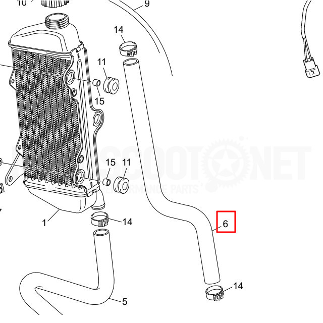 Tubo refrigerante superior original Sherco 50cc