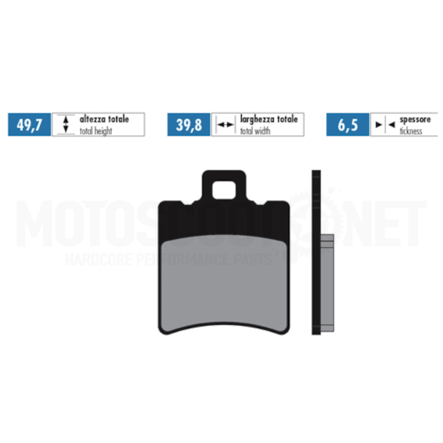 Pastillas de freno Polini For Race Beta Ark / Yamaha Aerox / Jog 