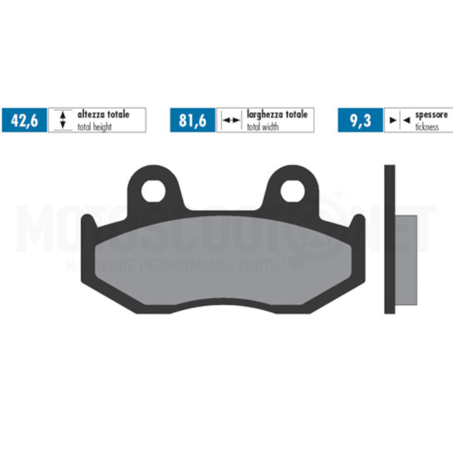 Pastillas de freno Polini For Race Honda SH 125 01-08 - Orgánico