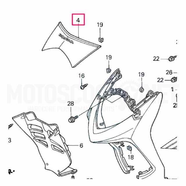 Frontal superior Honda Dylan 125-150cc 