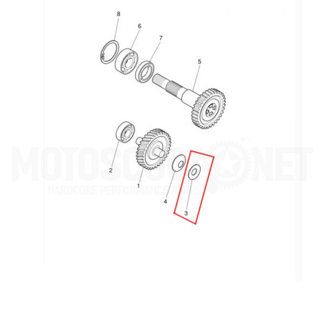 Arandela plana transmisión primaria Yamaha Aerox / BW's / Jog / Neo's  ref: 90201-140G5-00