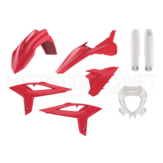 91024 - Kit de plásticos Beta RR 250/300 2T 350/400/450 con protectores de horquilla y careta 20-22 Color OEM Polisport