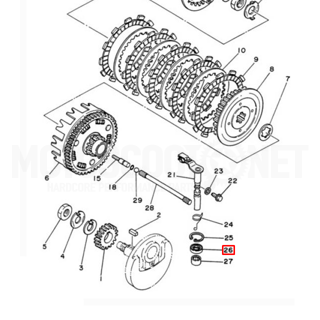 Retén de aceite varilla selector cambio Yamaha 250 XV Virago 04-08