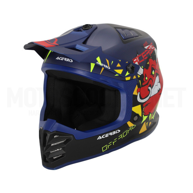 Casco cross infantil Acerbis profile negro/azul