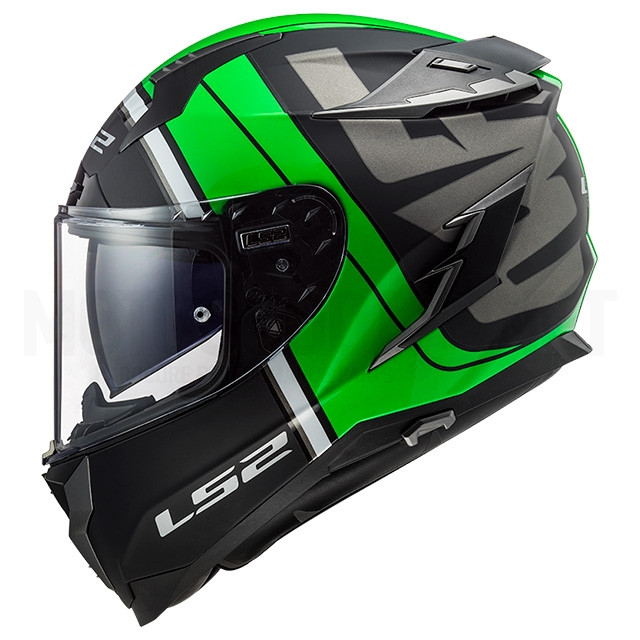 Casque intégral LS2 FF327 Challenger Randy noir mat vert