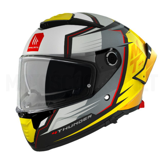 A-1308988132 Casco MT Helmets Thunder 4 SV Pental Gris/Amarillo Mate