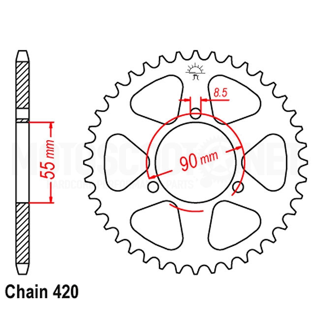 Rieju RS2 Matrix 420 pitch IGM ring gear - steel