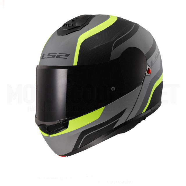 Casco Modular LS2 FF908 Strobe II Monza - Negro Mate / Amarillo Fluor