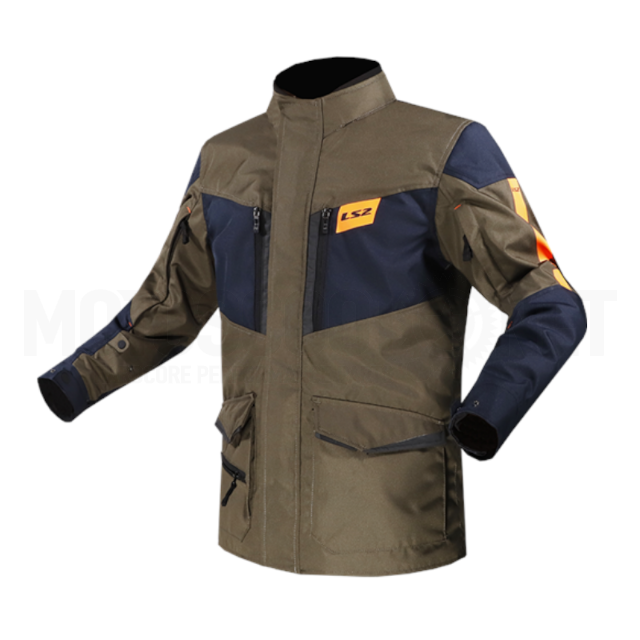 Chaqueta Invierno LS2 Metropolis EVO Hombre Khaki/Azul/Naranja