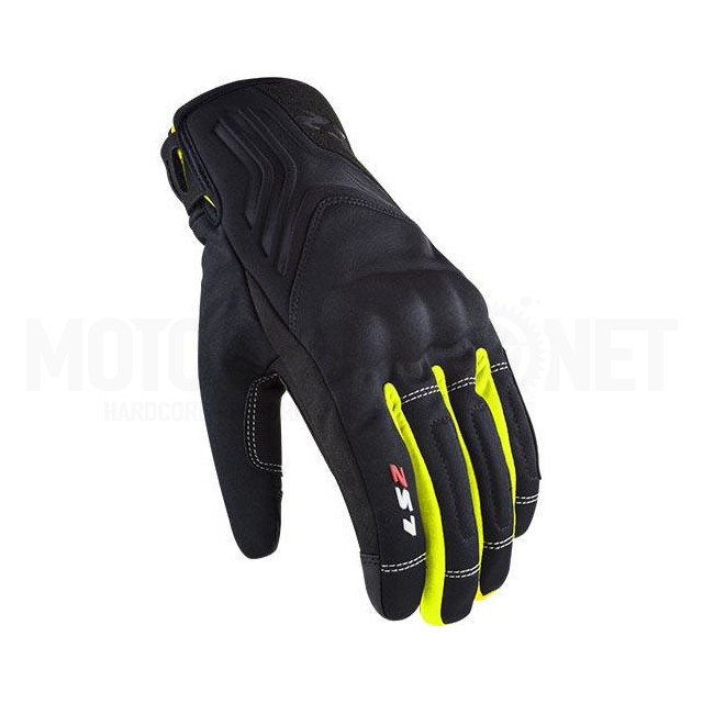 A-70021W0154 Guantes LS2 Jet 2 Hombre Negro / Amarillo Fluor 