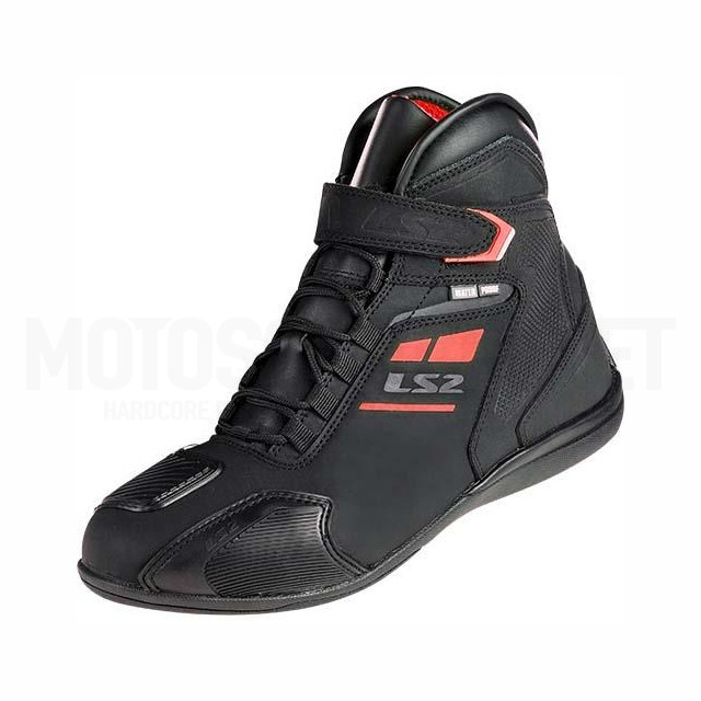 Botas LS2 Garra impermeables Hombre - Negro / Rojo