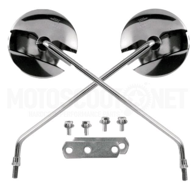 Rétroviseur Vespa Vparts avec plaque - chromé 