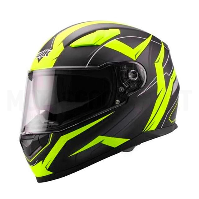 Casque intégral Unik CI-01 flash noir-jaune fluo mat