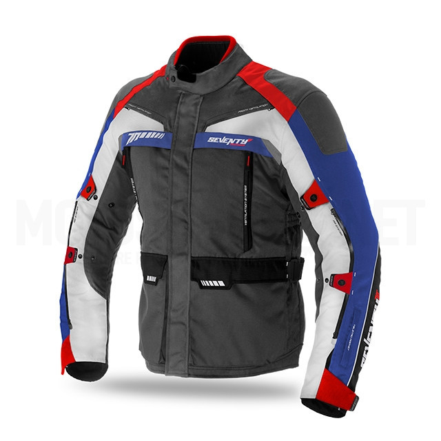 A-SD2304314 Chaqueta Seventy 70 SD-JT43 Invierno Touring Hombre Gris Oscuro/Roja/Azul