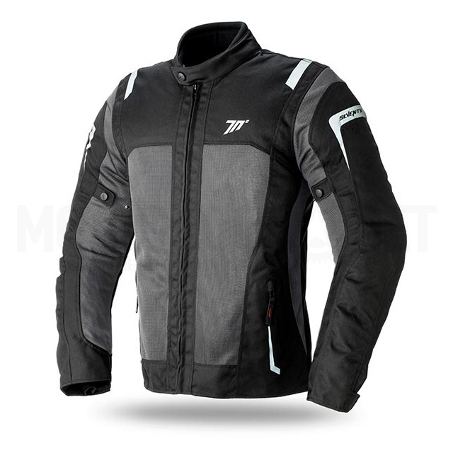 Veste d'été pour hommes Seventy 70 SD-JT44 Touring noir-gris