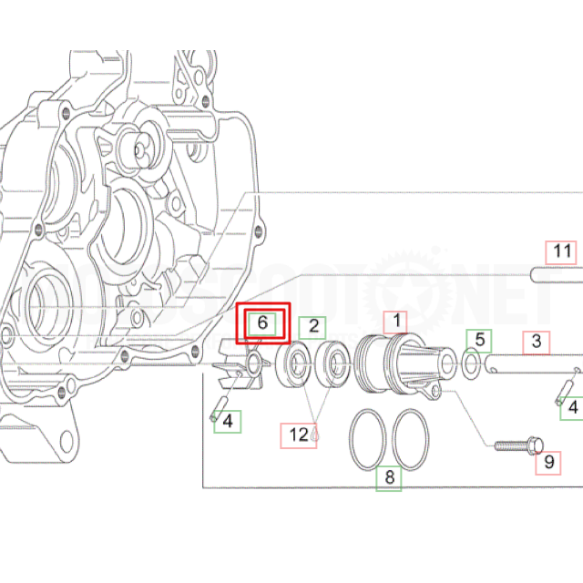 Hélice bomba de agua Aprilia RS 125 2T