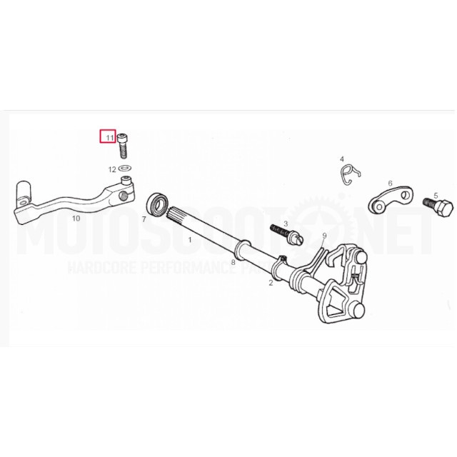 Vis pour pédale de changement de vitesse M6x25 Derbi