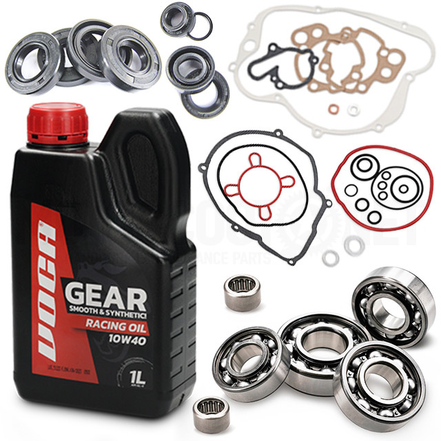 Kit roulements moteur, huile de transmission 10W40 VOCA Racing, joints d'huile moteur, Allpro Minarelli AM6 <2011