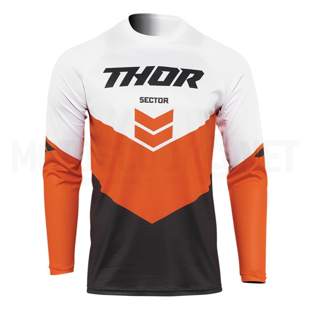 Camiseta Off-Road Infantil Thor Sector Chev Gris/Naranja