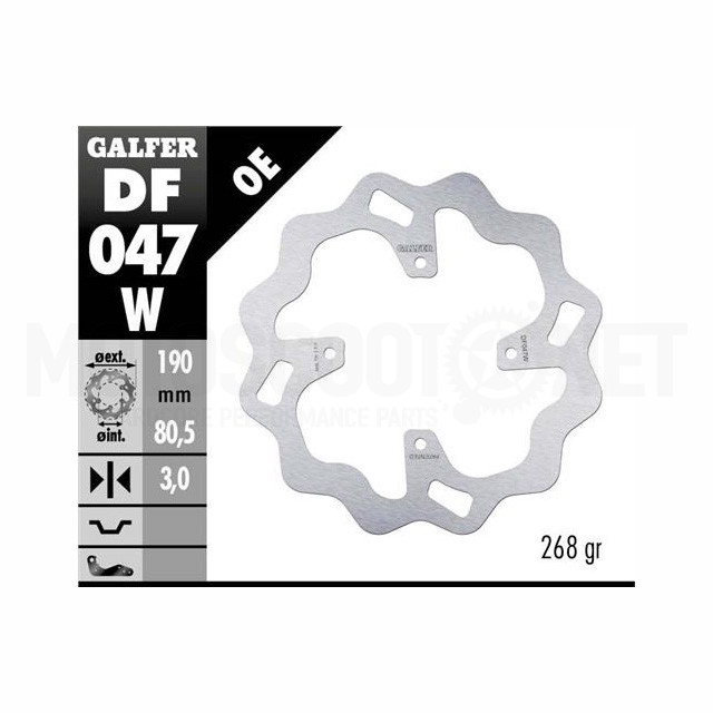 Disque de frein arrière Wave Honda CR 80 R / CRF 150 R Galfer