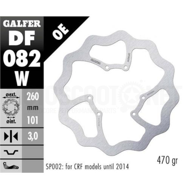 Disque de frein avant vague Honda CRF 250 R 15-23 Galfer