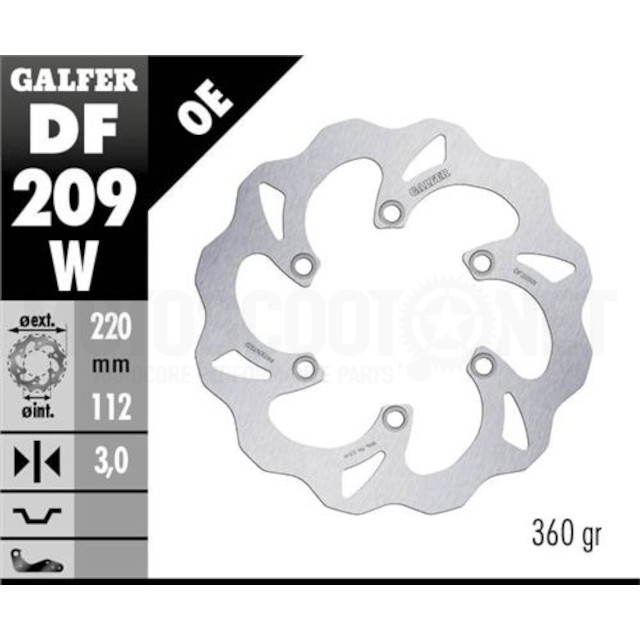 Disque de frein avant vague Kawasaki KX 85 Galfer