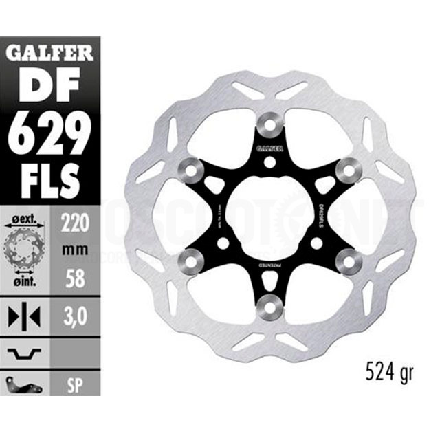 Disque de frein avant flottant Wave surdimensionné Piaggio Typhoon 50/125 d.220mm Galfer