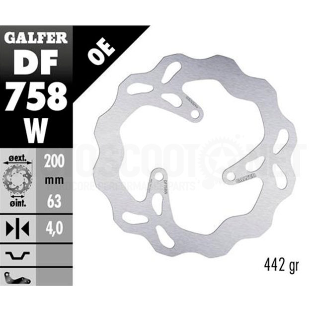 Disque de frein arrière Wave Rieju MRT / MRX Pro 50 Galfer