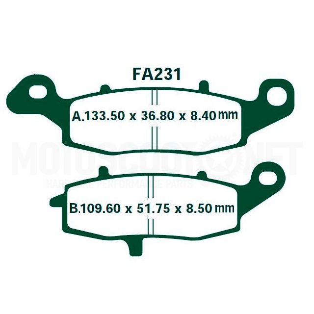 Plaquettes de frein Suzuki DL V-Strom 650 >2004 EBC semi-filtré EBC