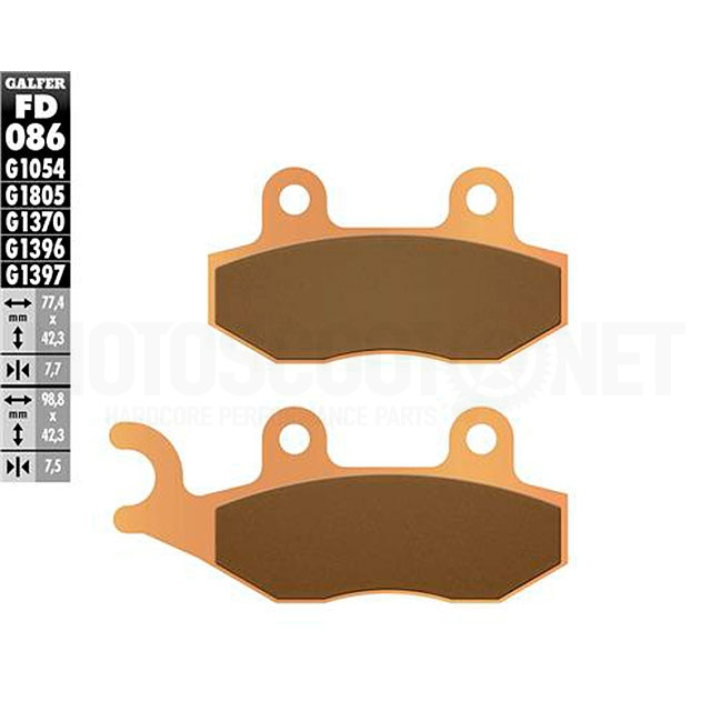 Plaquettes de frein Husqvarna CR 125/250 Galfer - frittées