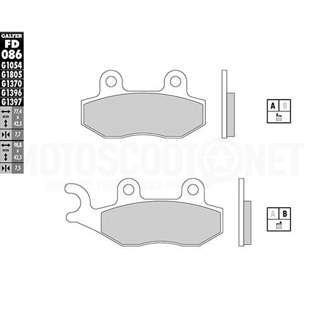 Plaquettes de frein Galfer - Organic Lila Racing, avant Suzuki Burgman 400 (06-)