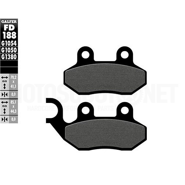 Plaquettes de frein Peugeot Tweet 125/150 Galfer - semi-métal